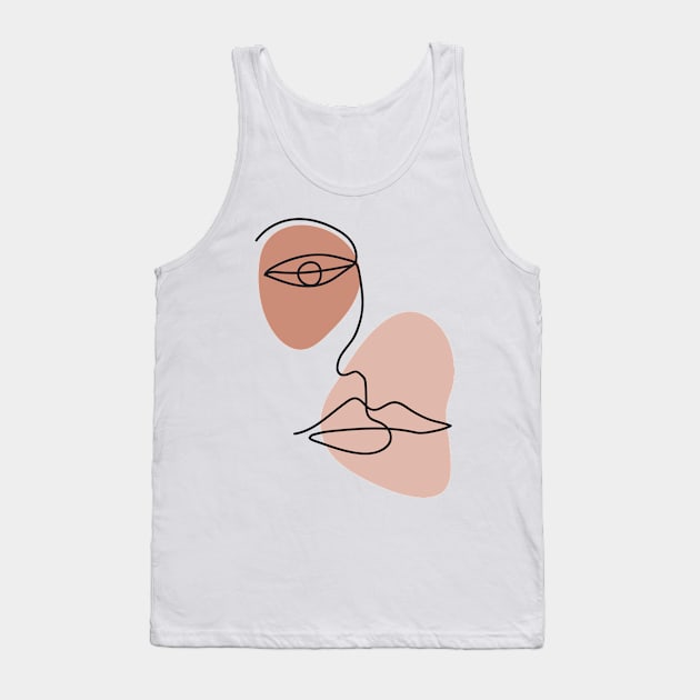 Abstract one line face Tank Top by foxeyedaisy